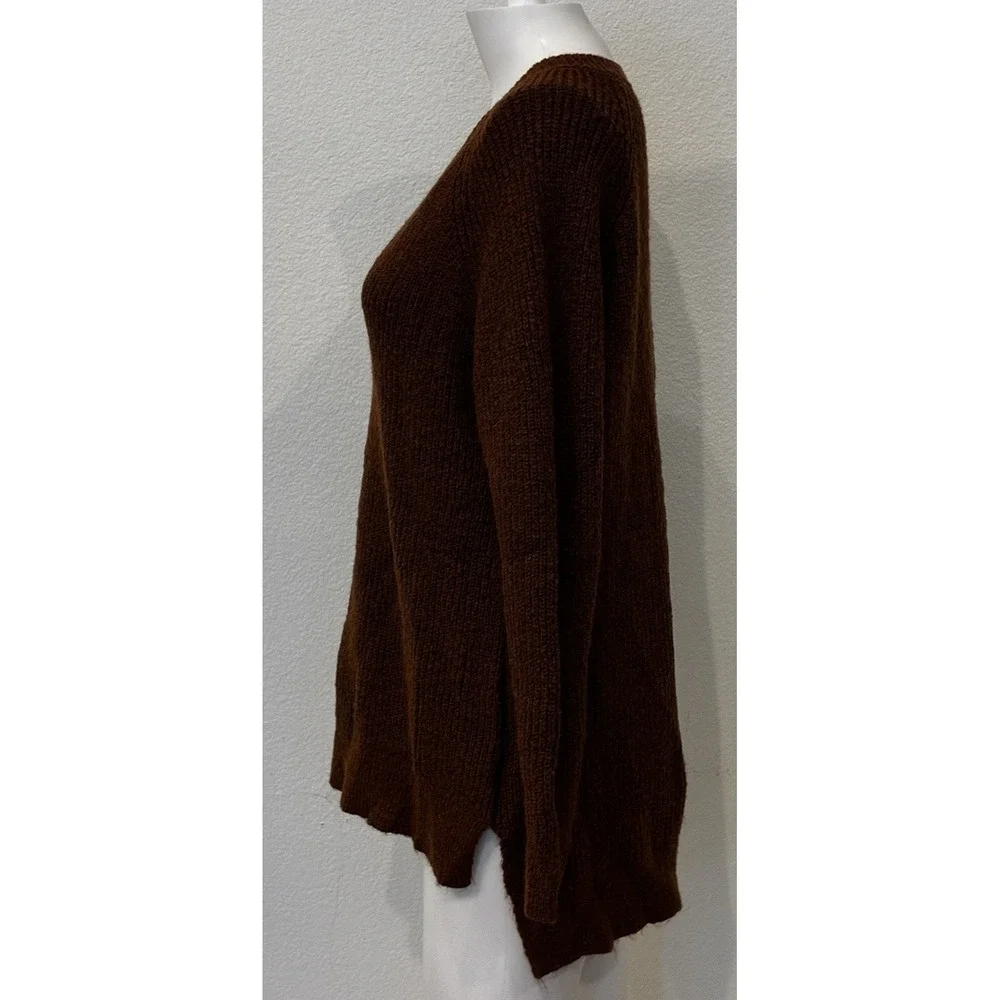 Natural Collections Womens‎ Brown V-Neck Soft Sweater Size L Classic Timeless